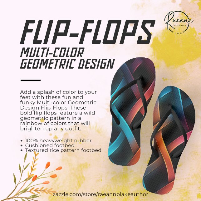 Chancletas de diseño geométrico multicolor (Subido por el creador)