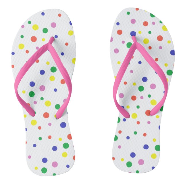 Chancletas De Lunares Coloridos Alegres (Plantilla)