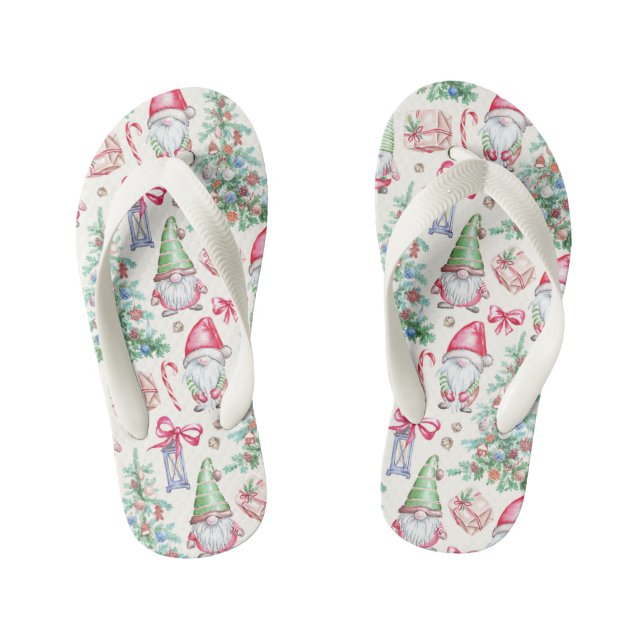 Chancletas de Navidad para Niñas Gnomos de Fiesta (Plantilla)