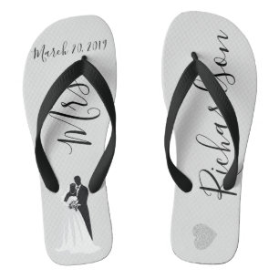 Chancletas de novia personalizadas con fecha y nom