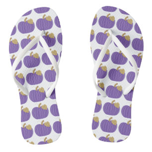 Chancletas de Otoño con Patrón de Calabazas Morada
