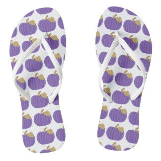 Chancletas de Otoño con Patrón de Calabazas Morada