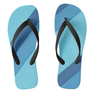 Chancletas de Rayas Azules Diagonales en Diferente