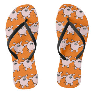 Chancletas divertidas de dibujos animados de cerdo