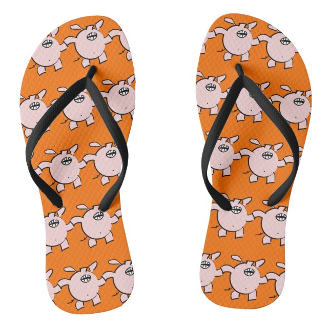 Chancletas divertidas de dibujos animados de cerdo (Plantilla)