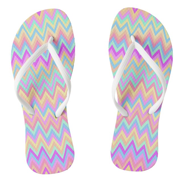 Chancletas Divertidas Zigzag Colores Brillantes (Plantilla)