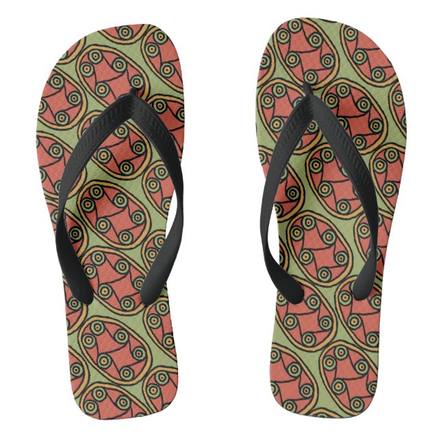 Chancletas Egipcias de Tribal en Verde para Hombre (Plantilla)