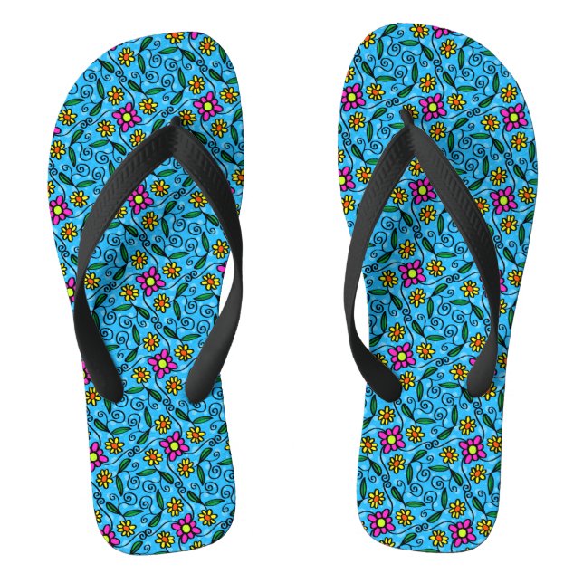 Chancletas Florales Abstractas (Plantilla)