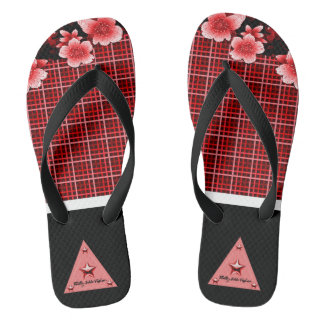 Chancletas Florales Rojas