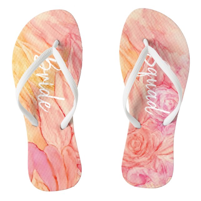 Chancletas Regalo Dama de Honor Flores Frescas (Plantilla)