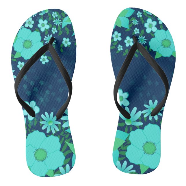 Chancletas Tropical Vibe Navy y Turquesa (Plantilla)
