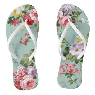 Chancletas Vintage Rose Tirantes Finos