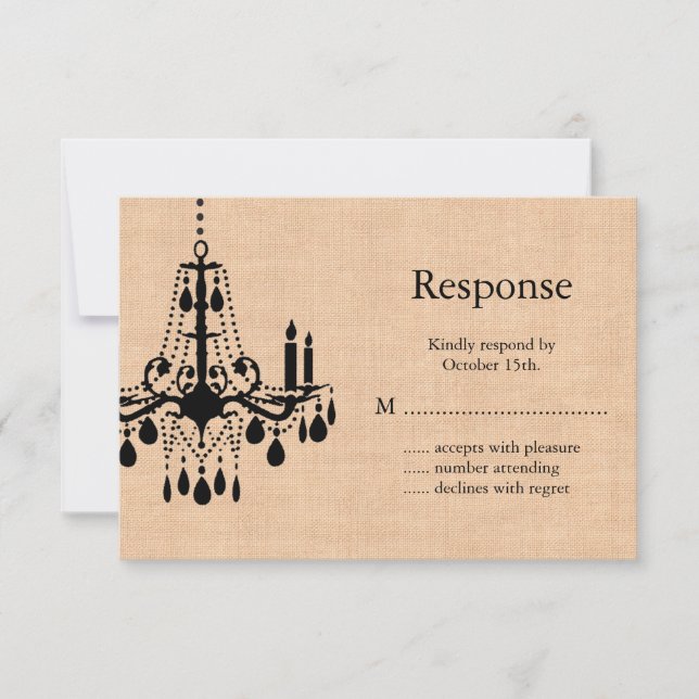 Chandelier en Burlap RSVP (Anverso)