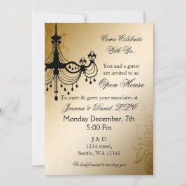 Chandelier Gold elegante Invitación a la fiesta co