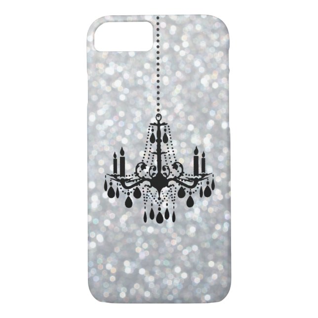 Chandelier Sparkle Silver iPhone 7 Funda (Reverso)