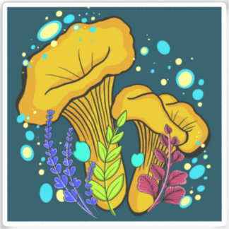 Chanterelle Mushroom Vinyl Pegatina