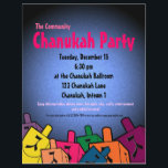 Chanukah Fiesta Flyer<br><div class="desc">Volante Fiesta de Chanukah con dreidles. ¡Gran invitación para la familia chanukah Fiesta!</div>