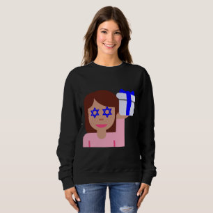 chanukkah emoji de vuelta de pelo sudadera para mu