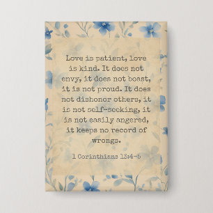 Chapa 1 Corintios 13:4–5 El Amor Es Paciente Floral