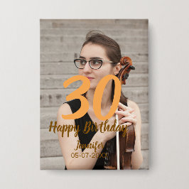 Chapa 30th birthday add name date year white photo