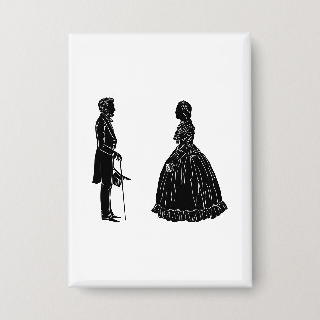 Chapa abraham lincoln mary todd lincoln silhouette (Anverso)