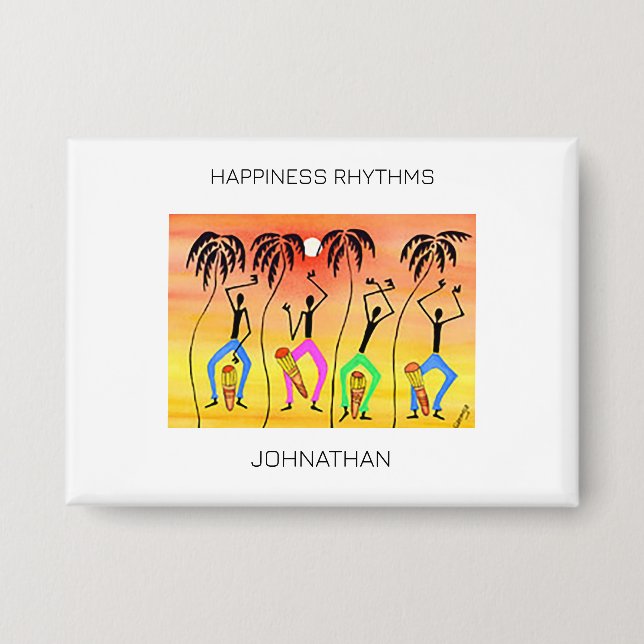 Chapa Acuarela, arte africano, maravilloso carnaval de v (Anverso)