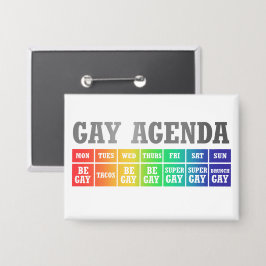 Chapa Agenda gay | Orgullo Gay divertido arcoiris Ombre