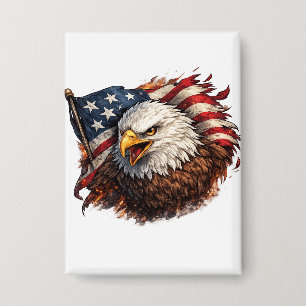 Chapa Águila Americana Feroz – Diseño Patriótico de Pode