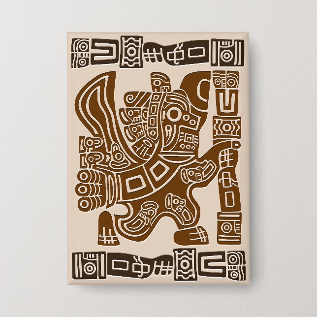 Chapa Águila azteca guerrera arte tribal antiguo (Anverso)