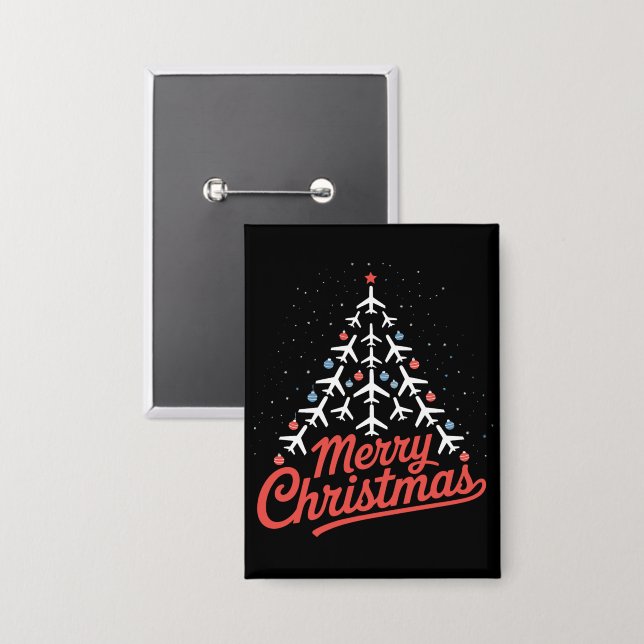 Chapa Airplane Christmas Tree Pilot (Anverso/Reverso)