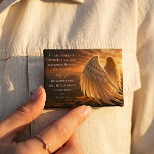 Chapa Alas del ángel de la fe cristiana Salmo 91:4