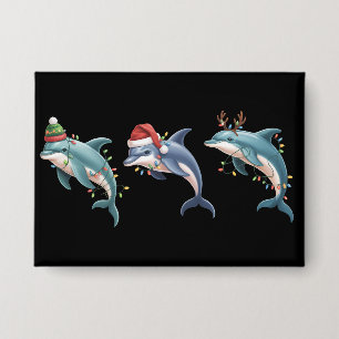Chapa Amante de delfines sombrero de Santa Navidad