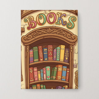 Chapa Amantes de los libros estante de libros de dibujos