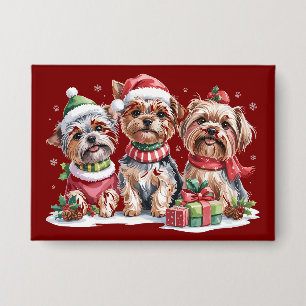 Chapa Amantes de perros Yorkshire Terrier de Navidad