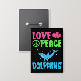 Chapa Amar a los delfines de la paz Cute Sea Animals Del