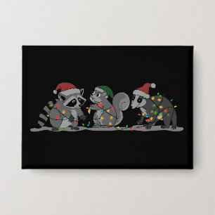 Chapa Animales de Santa Navidad Silly Mapache Zarigüeya