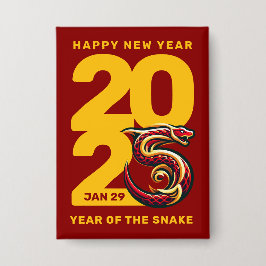 Chapa Año Rojo de Oro de la Serpiente 2025