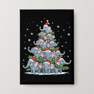Chapa Árbol de Navidad Elefante Divertido Elefante Lindo