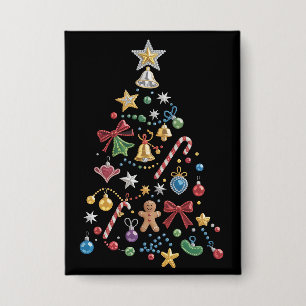 Chapa Árbol de Navidad Fantasía con Brillo y Piedras de