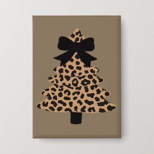 Chapa Árbol de Navidad Leopardo Preppy Coquette Navidad