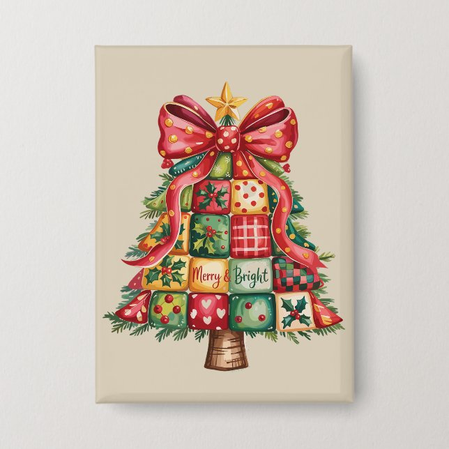 Chapa Árbol de Navidad Patchwork Coquette Xmas Tree  (Anverso)
