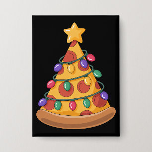 Chapa Árbol de Pizza Luces de Navidad Familia Amante de 