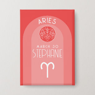 Chapa Aries Personalizado Birthday Zodiac - Foto Diseño