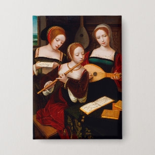 Chapa Arte del Renacimiento Vintage Tres Músicas Femenin