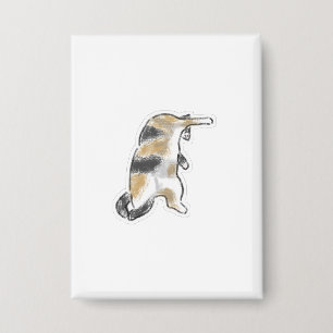 Chapa Arte divertido de gato lindo con la pata levantada
