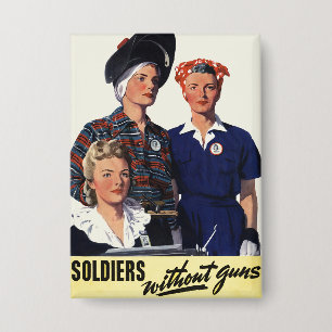 Chapa Arte feminista de soldados de la Segunda Guerra Mu