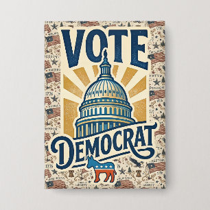Chapa Arte Folclórico Patriótico Americano Antiguo Vota