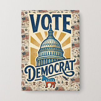 Chapa Arte Folclórico Patriótico Americano Antiguo Vota