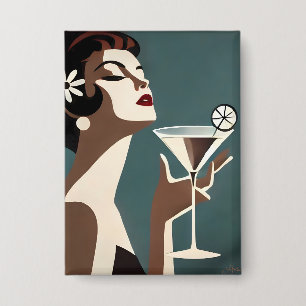 Chapa Arte Moderno de Mitad de Siglo La DIva del Martini