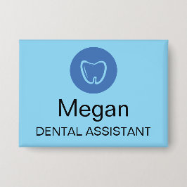 Chapa Asistente Dental Etiqueta Moderna Profesional